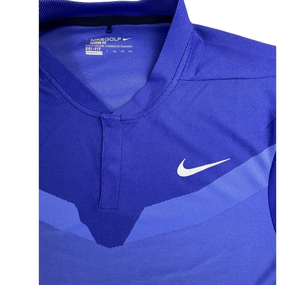 Nike Golf Polo Mens XXL Blue Modern Fit Dri-FIT Blade Collar Short Sleeve Sporty